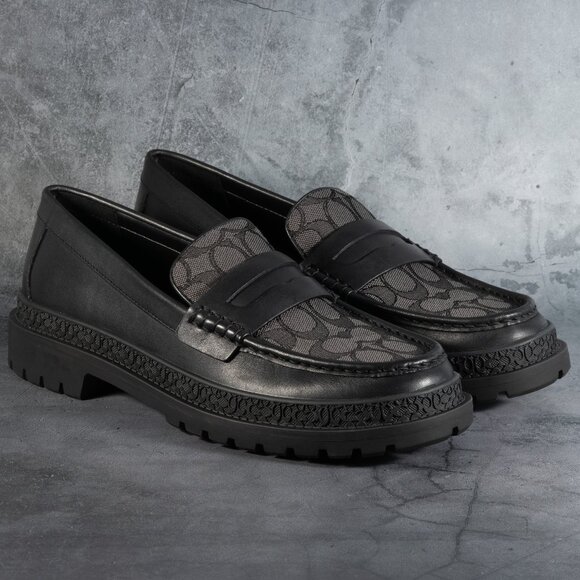 COACH Men's Casual Cooper Loafer With Signature Jacquard And Signature Coin, 9.5 - Picture 1 of 16